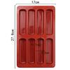 Finger Biscuit Silicone Mould 8 Cavities Cereal Bars Baking Mould Nonstick Chocolate Bar Mold for Eclair Bread Muffin Mould