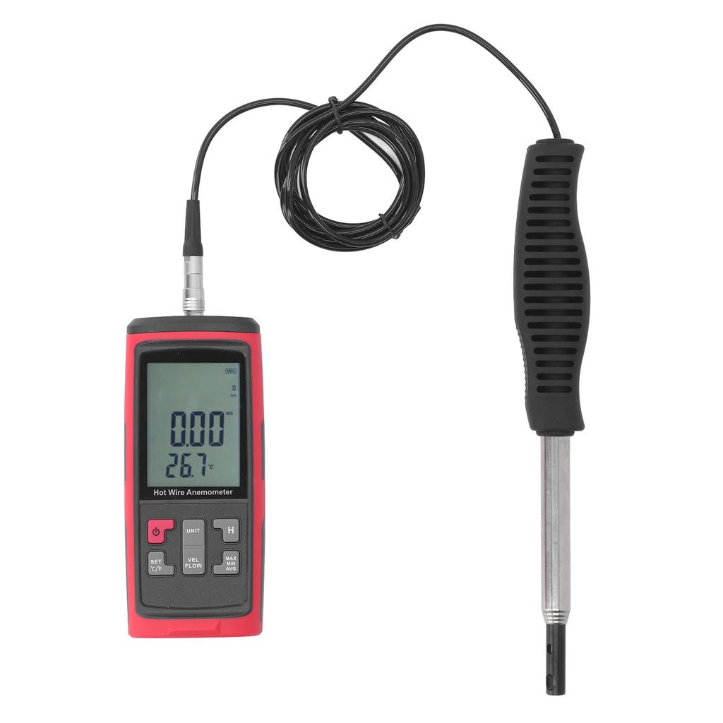 Digital Anemometer High Accuracy HD Handheld Telescopic Multifunctional Wind Speed Meter with Temp H