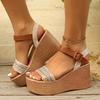 Fashion Summer Women Wedge Sandals Fashion High Heel Platform Sandals Open Toe Comfortable Slip On Women Shoes Big Size Zapatos De Mujer