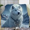 Пледы с 3D-принтом «Волки и Ловец снов» Мягкий коврик для дивана Король Волков Зимний Теплый Пушистый Плед Подарок для Мужчин Друзей
