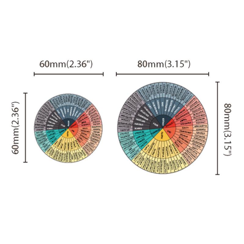 6 шт. виниловые наклейки Feelings Wheel 2,4 дюйма 3,2 дюйма Emotion Decal