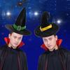 Bending Angle Halloween Hat Velvet Devil Cap Simple Halloween Witch Wizard Hat  Carnival Party