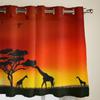 African Animals Giraffes In The Savannah Window Curtain For Living Room Bedroom Decor Curtains Luxury Kitchen Valance Curtains