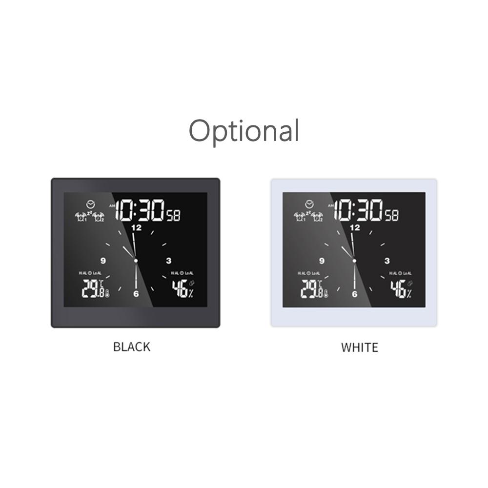 Цифровые часы с дисплеем температуры и влажности, водонепроницаемые настенные часы, комнатный термометр с ЖК-дисплеем