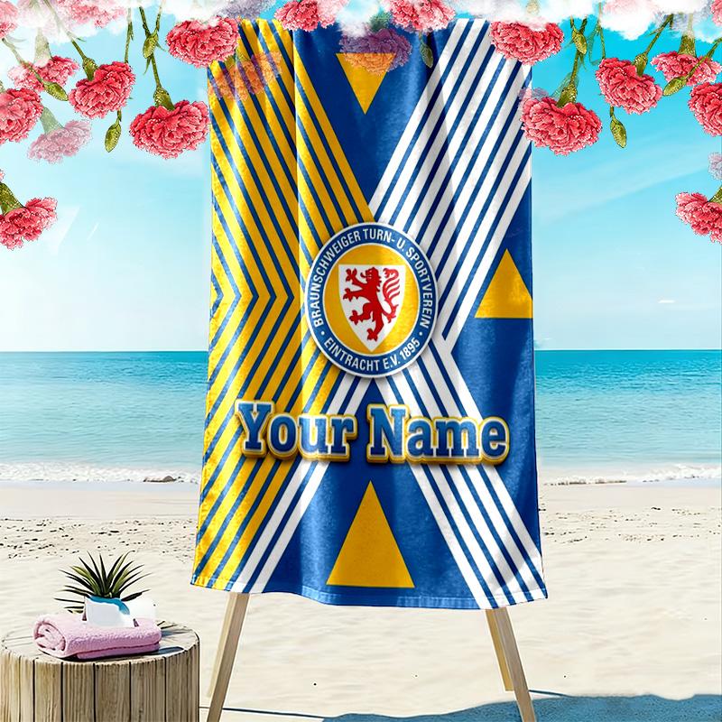 Name Custom Eintracht Frankfurt logo Print Beach Towel, Large Soft Quick Dry Towel for Beach Camping Swimming