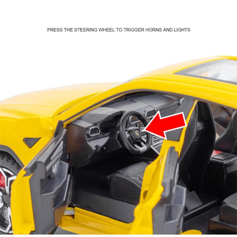 1/24 Lamborghini URUS Bison SUV литая спортивная модель автомобиля литые металлические внедорожники имитация модели автомобиля звук и свет детские игрушки подарок