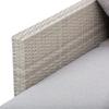 Corner outdoor garden lounge set 5 seats contemporary design removable-cover cushions coffee table epoxy steel grey woven resin