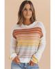 Azura Exchange Полосатый свитер с длинными рукавами и круглым вырезом