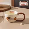 Puppy Mug Ceramic High Looking Big Ear Long Hand-held Cup Cartoon High Looking Cute Water Cup Souvenir