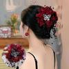 Flower Butterfly Tassel Hairpin Flower Headdress Exaggerated Hairpin