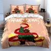 Bear in Christmas Tree Costume Bedding Duvet Cover Set Duvet Cover Pillowcases  (1*Duvet Cover 2*Pillowcases, without duvet insert)
