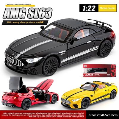 Новый 1:22 Mercedes Benz SL63 Sports Car High Simulation Die Литая модель автомобиля из металлического сплава Звук и свет Инерционная коллекция детских игрушек для мальчиков Подарок