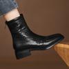 Модные женские ботильоны на каблуке с квадратным носком, дизайнерская классическая обувь 2025 зима, новые модные короткие ботинки на толстом каблуке, туфли для платья, женские туфли