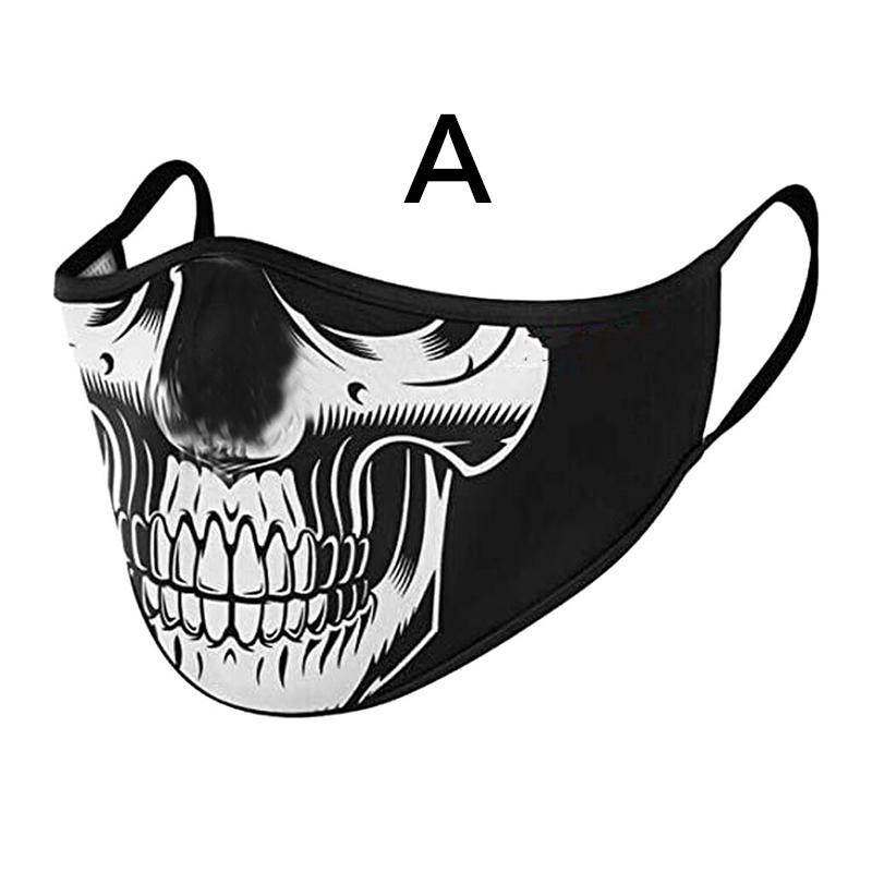 12 цветов Хэллоуин 3D печатная маска многоразовая рот-муфель Экологическая мода Спорт на открытом воздухе