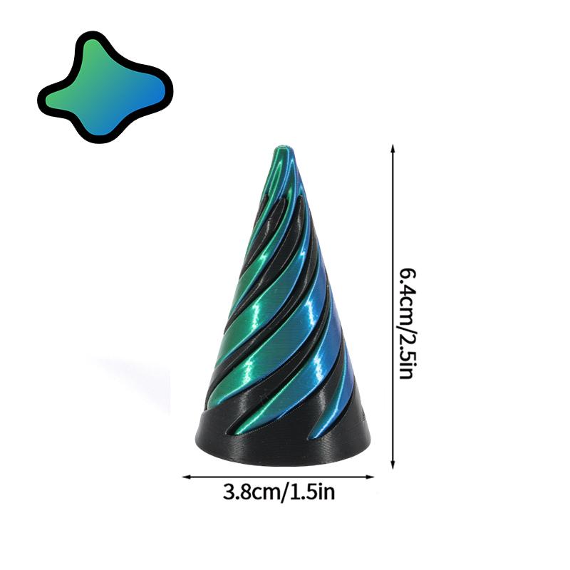 3D Printed Spiral Cone Toy Through Pyramid Toy Spiral Cone Helix Screw Fidget Impossible Pyramid Passthrough Sculpture Decor