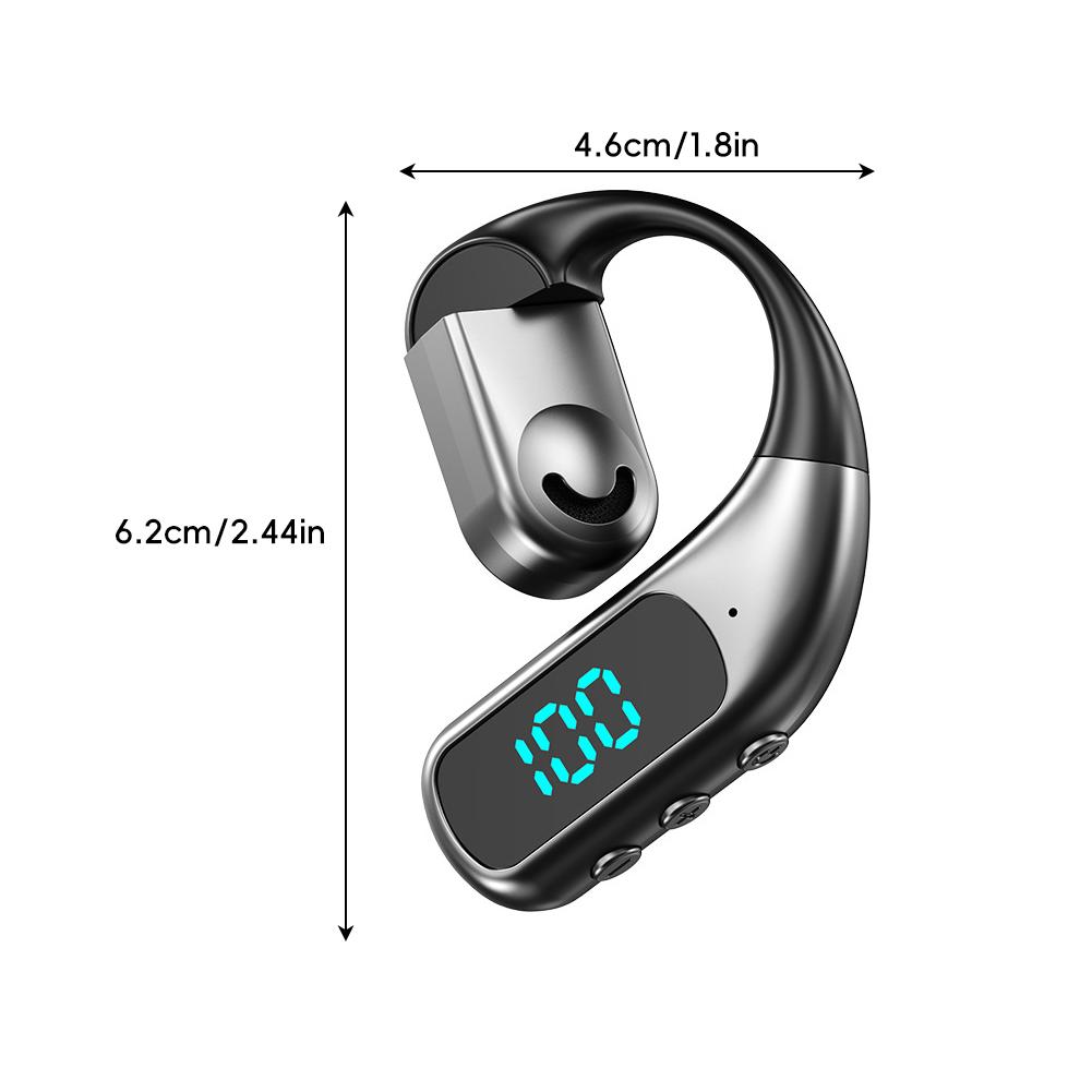 Rotatable Wireless Bluetooth Headphones With Digital Display Open-Ear Business Bone Conduction Clip-On Headphones