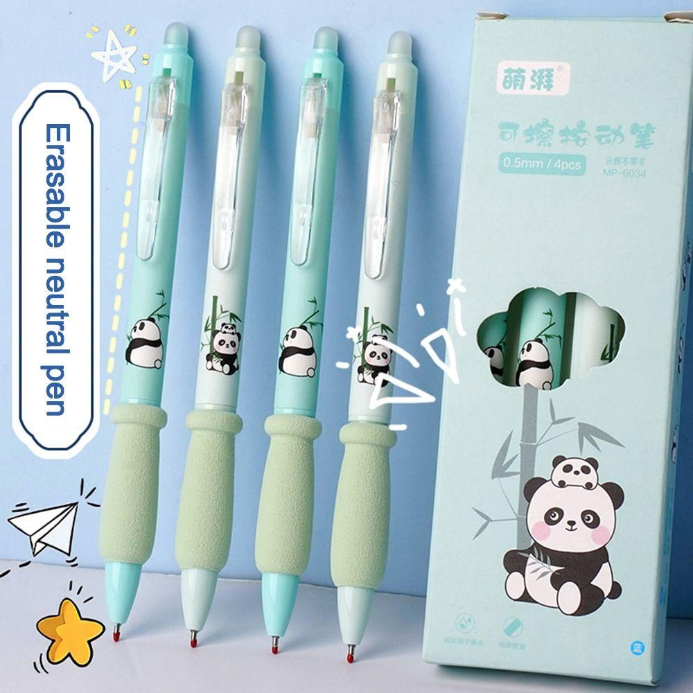 4Pcs/lot Writing Stationery Panda Gel Pen 0.5mm Exam Professional Pens Press Erasable Pen School