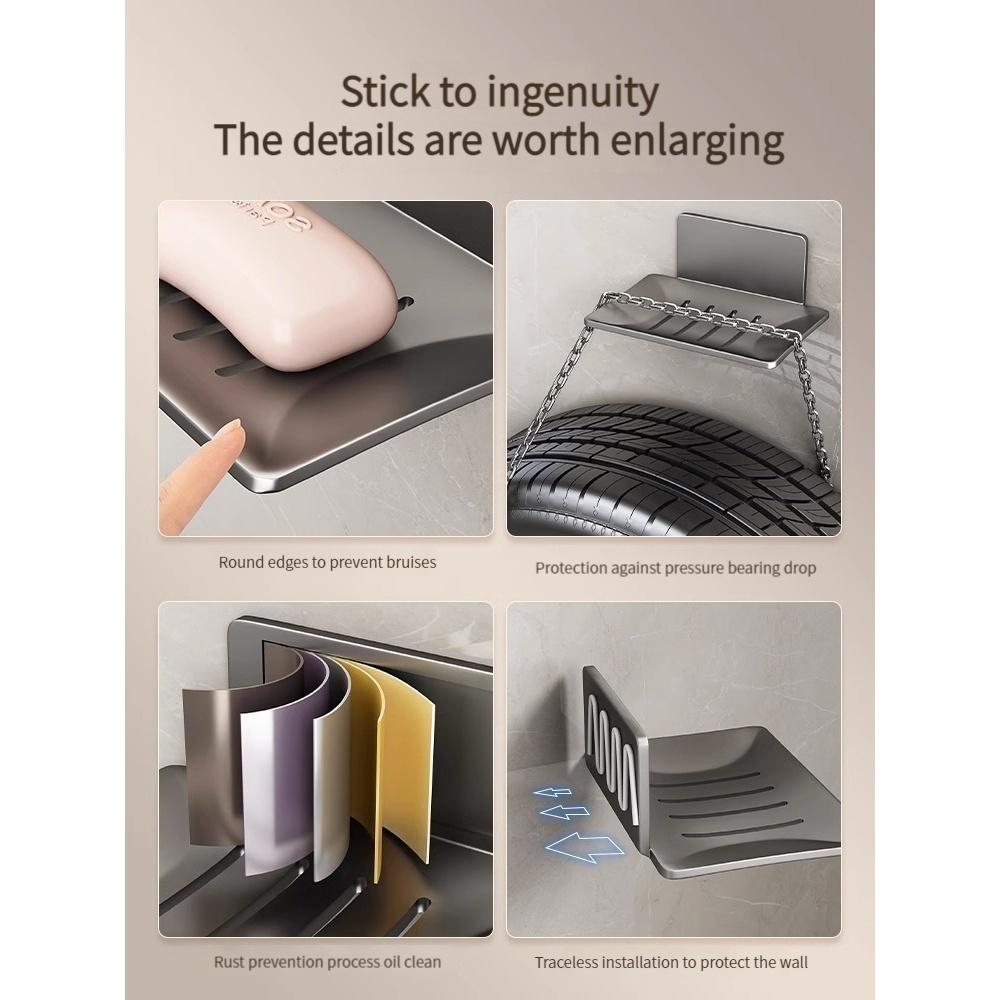 Мыльница для ванной комнаты, не требует сверления отверстий для слива, мыльница, полка для хранения в ванной комнате, бытовое настенное крепление, настенное многослойное хранение