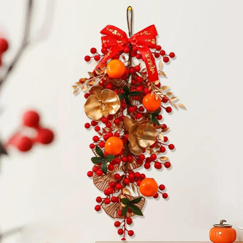 Chinese Year Decoration Artificial Wreath for Front Door Accessories with Hook Crafting
