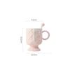 JUSTINLAU Ceramic Mug Cartoon Ice Cream Bear Flower Bird Water Cup Portable Breakfast Coffee Milk Oat Cups Home Office Drinkware