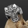 Nordic Mythology Viking Jewelry Stainless Steel Warrior Celtic Wolf Head Ring Men's Vintage Versatile Ring