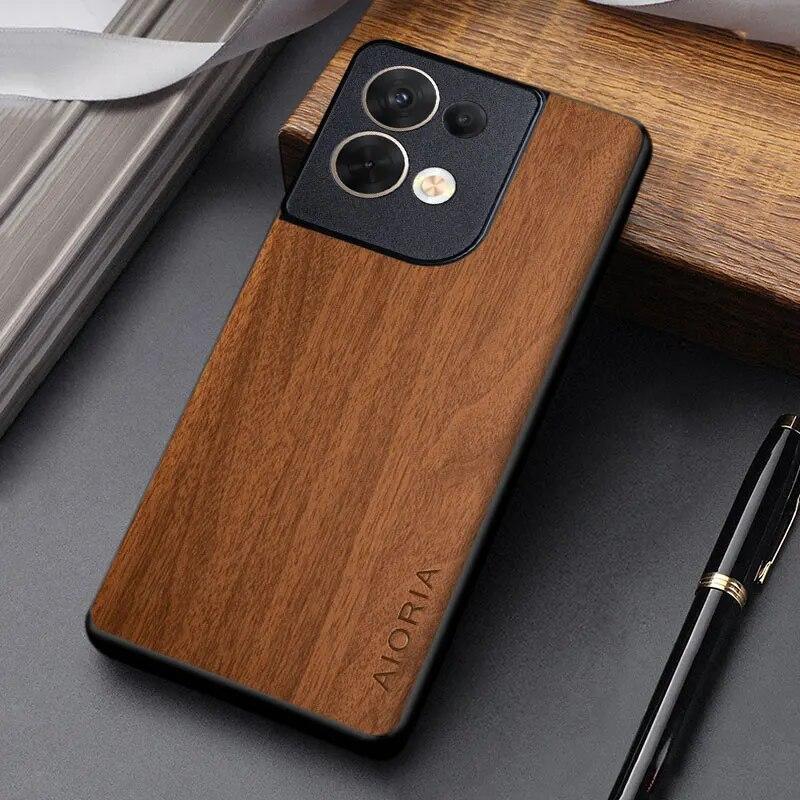 Чехол для Oppo Reno8 T Pro Lite Z, простой уникальный дизайн, легкий чехол из искусственной кожи с деревянным узором для случая oppo reno 8 pro