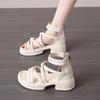 Platform Sandals Women's Summer 2025 New Fashion Versatile Design Sense Niche Temperament Word with Roman Shoes