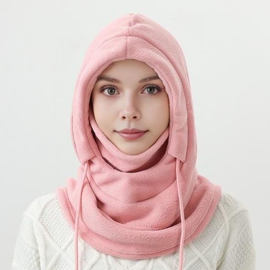 Шарф-капюшон Шапка Женская Мужская Осень Зима Головной убор для верховой езды Однотонный Регулируемая кулиска Защита лица Головной убор