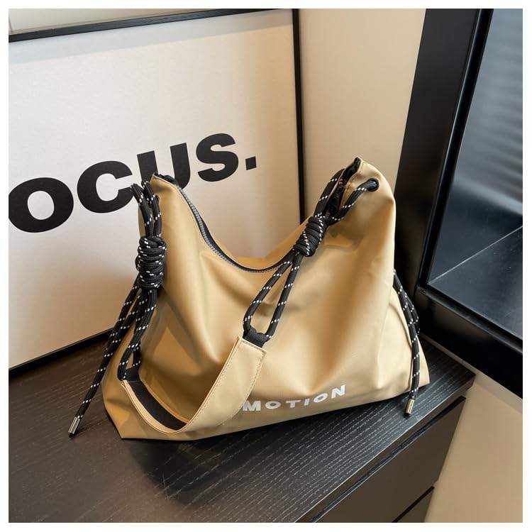 OIUYUE Canvas Tote Bag, Large Capacity Shoulder Bag for Women, School Bag, A4 Size, Large English Print, Laptop Bag, Crossbody Bag, Shoulder Bag,