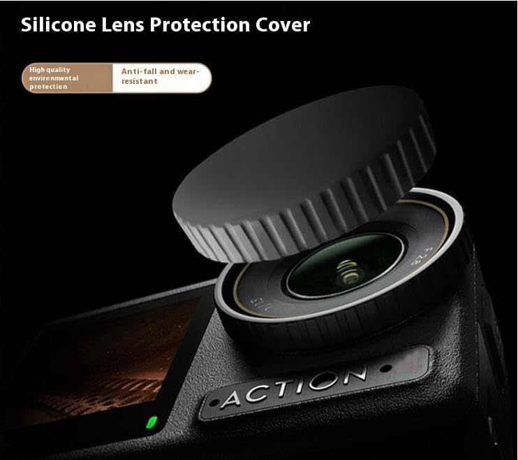 Osmo Action 5 Pro Tempered Glass Film Set Compatible with Osmo Action 5 1 Silicone Lens Protective Cover 6 Tempered Glass Protection [7 Pieces] Pro, +