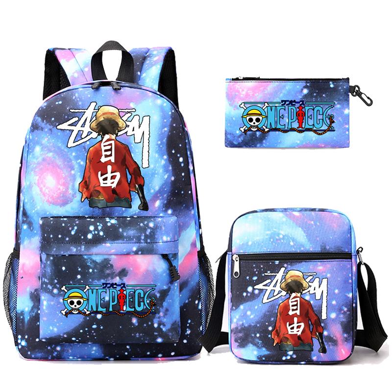 3 шт./компл. аниме цельный противоугонный рюкзак с моющейся сумкой через плечо пенал для девочек мальчиков подростков детей студентов рюкзак для отдыха Mochila