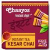 Chaayos Instant Tea Premix - Kesar - Regular Sugar (15 Sachets ) | 100% Natural Saffron | Kesar Chai | Masala Chai | Assam Tea | Desi Chai