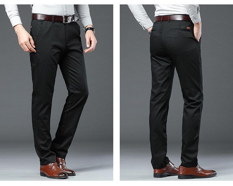 Men's Slim Fit Casual Pants - Elastic, Comfortable, Skin-Friendly, Suitable for Business or Casual Wear In Spring, Autumn, and All Seasons.