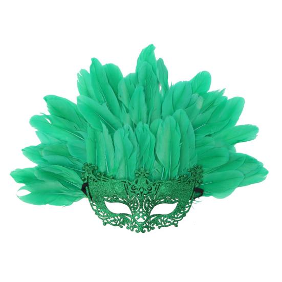 Feather Masquerade Masque for Women Venetian Half Face Masque with Feather Mardi