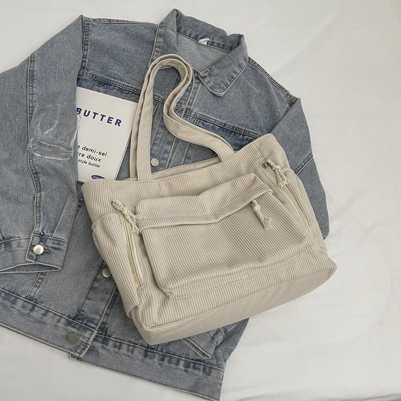 Вельветовая сумка-тоут женская сумка для поездок на работу, большая вместимость, сумка через плечо