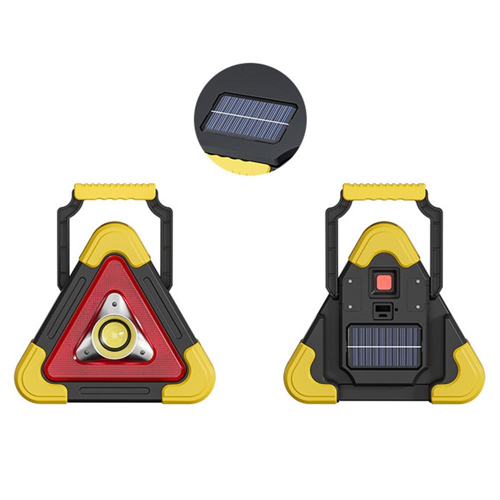 4 Modes Breakdown Alarm Lamp 2-IN-1 Triangle Warning Sign Portable Flashing Light on Hand Outdoor