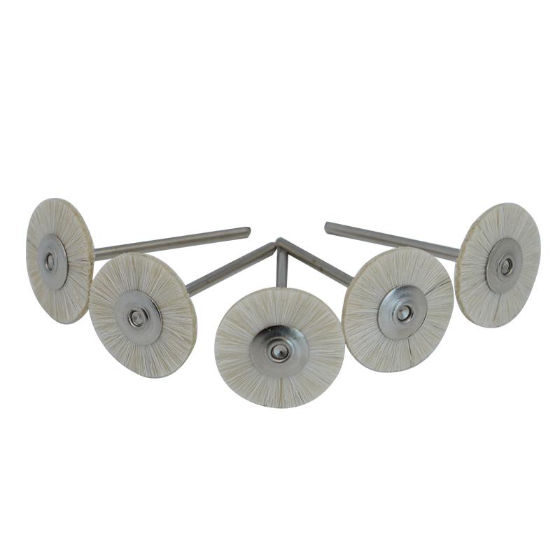 5Pcs Dental Polishing Brush Wheel Flat Grinder Hp Shank Grinding Buffing Dentistry Material Wool Brush Pig Bristle Brush Head