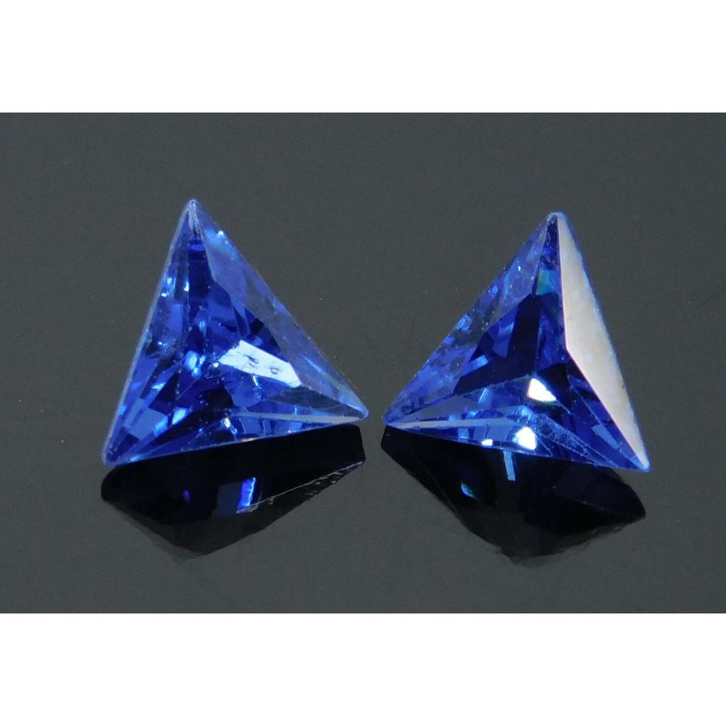 5x5 mm 2 Natural Blue Sapphire Trillion shape Loose Gemstones Pair
