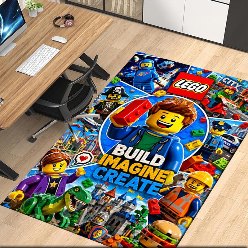 Lego Printed Carpet, for Office Chair Living Room Bedroom Kitchen Room Decor Gifts.