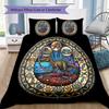 Dinosaur Glass Fantasy Pattern Bedding,Quilt Set Quilt Cover Pillowcase Home Birthday Gift (1 * duvet cover + 2 * pillowcase, without core)