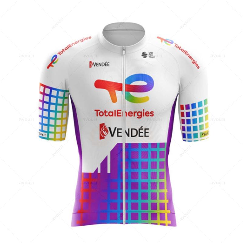 Total Energies Cycling Jersey Set Summer Short Sleeve Breathable Bicycle Men's Bike Clothing Maillot Ropa Ciclismo Uniform Suit