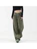 Summer New American Vintage Women Flare Jeans Camouflage High Waist Street Casual Trousers Baggy  Hip-hop Denim Pants Y2K
