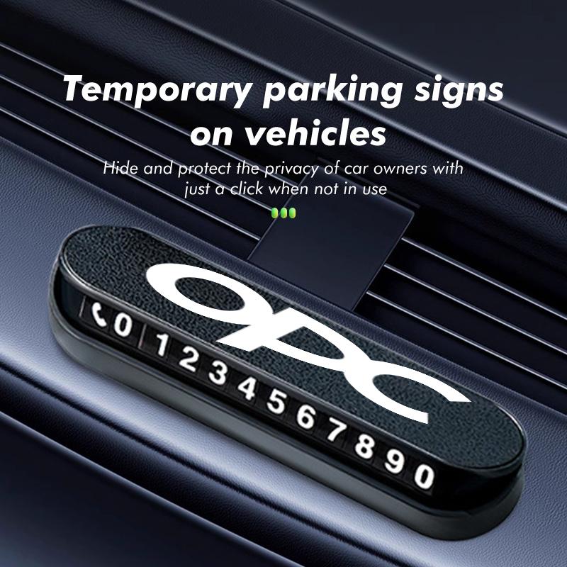ZZTJ9 Suede Car Phone Number Plate Temporary Parking Card Stop Sign For Opel OPC Astra J H G K Insignia Corsa D B E Mokka Meriva