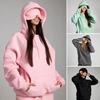 2Pcs/Set Airplane Mode Travel Hoodie Pullover Hoodie with Built-in Eye Mask Wearable Blanket Hoodie with Hidden Pockets Pants