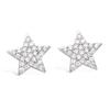 [N6903] - White 'Stars' Silver Earrings (rhodium-plated) - 10 Mm