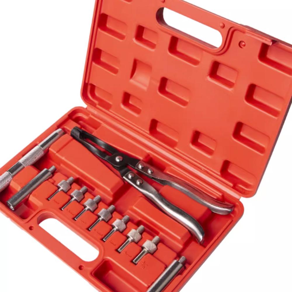 11pcs Valve Oil Seal Plier Cylinder Head Spring Compressor Installer Remover Plier for Precision Machined Seal Driving Adapter