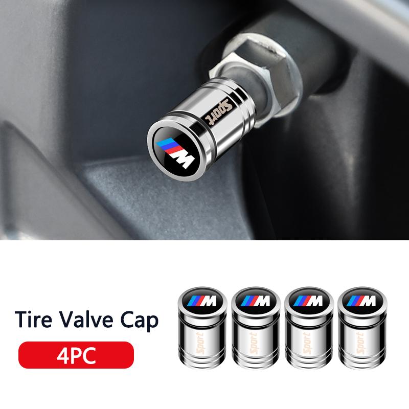 4Pcs Car Wheel Tire Valve Stems Caps Aluminum Tyre Rim Stem For BMW 1 3 5 7 Series X1 X3 X5 F10 F15 F16 F20 M3 M4 E34 sticker KS6