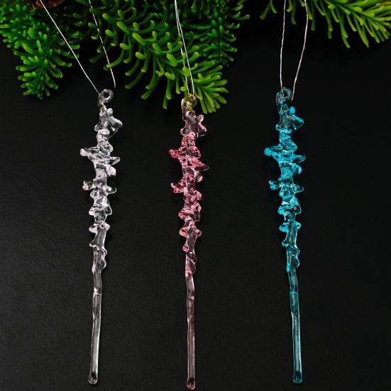 12 Pcs Crystal Christmas Icicle Ornaments for Tree Hanging Clear Acrylic Icicles Ornaments for Christmas New Year Holiday Wedding Winter Party Decor
