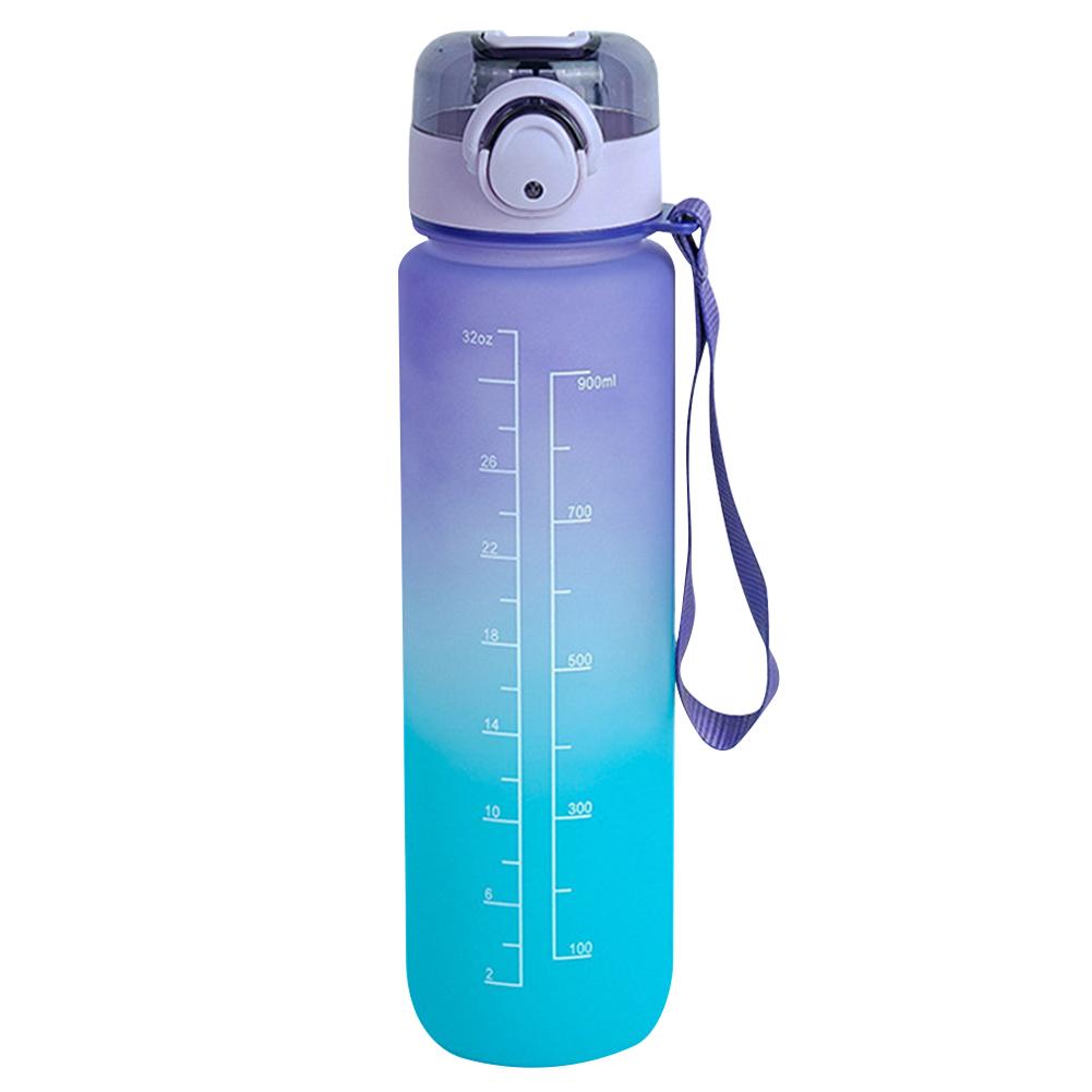 Бутылка для воды 1 л с соломинкой градиентная бутылка для питьевой воды герметичная откидная крышка