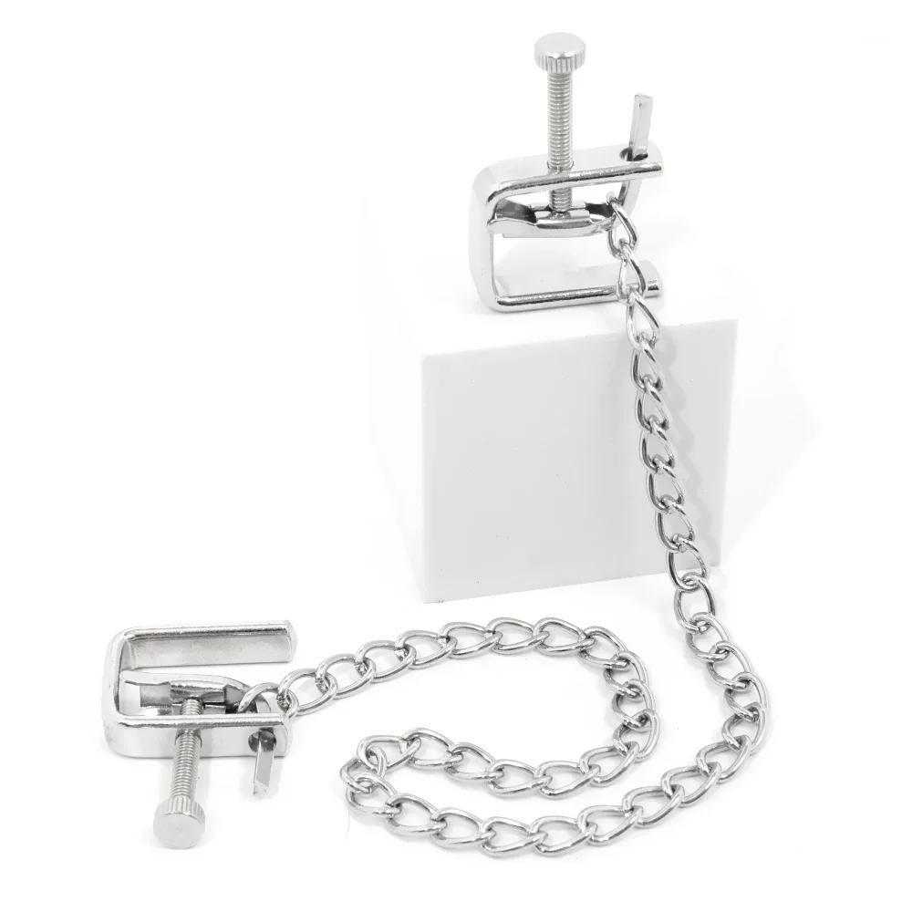 Регулируемые металлические цепочные зажимы для сосков, экстремальные фетиш-рабыни, секс-товары для взрослых, инструменты для секс-игр, эротические товары